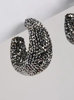 Rhinestone Hoop Statement Earring