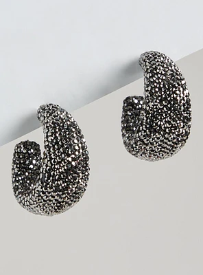 Rhinestone Hoop Statement Earring