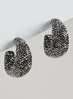 Rhinestone Hoop Statement Earring