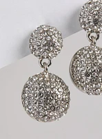 Pave Hoop And Hanging Earring Set