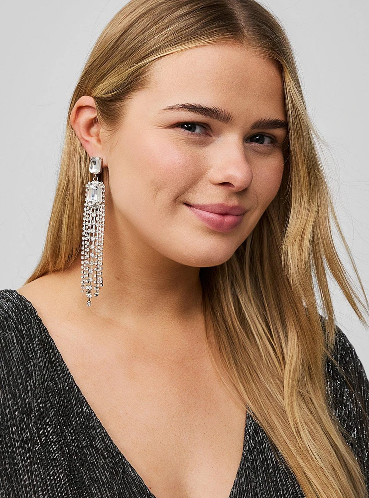 Rhinestone Statement Drop Earring