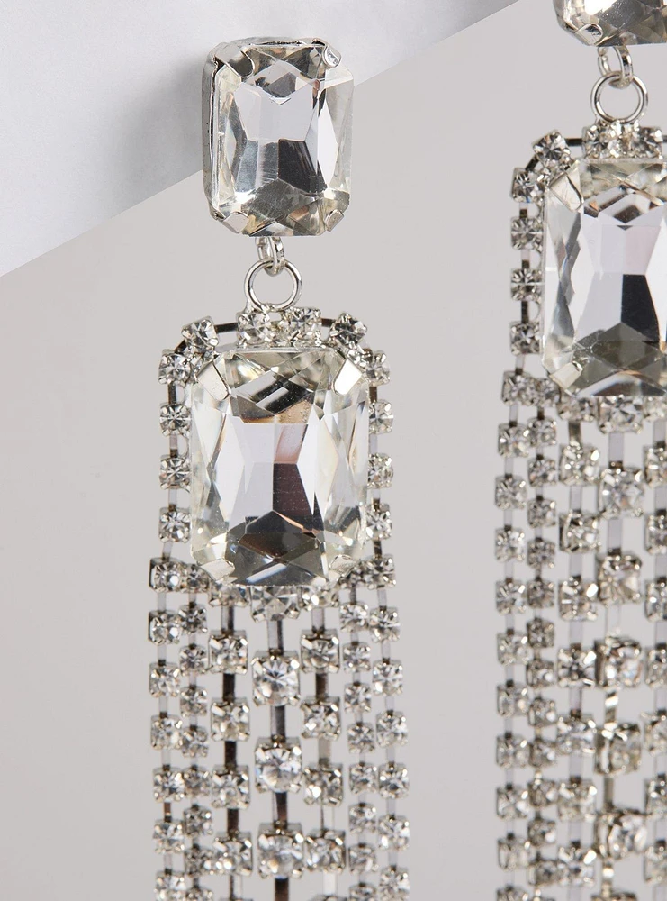 Rhinestone Statement Drop Earring