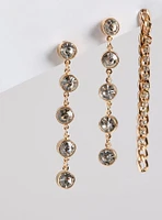 Rhinestone Linear Earring Set