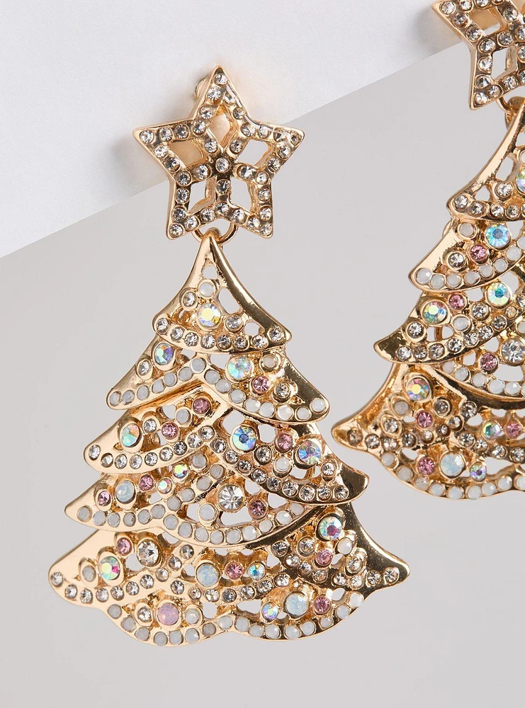 Pave Christmas Tree Statement Earring