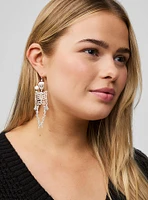 Jolly Skeleton Rhinestone Statement Earrings