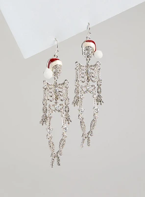 Jolly Skeleton Rhinestone Statement Earrings