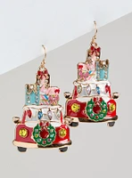 Holiday Red Truck Statement Earring