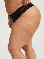 Lace Thong Panty With Open Gusset