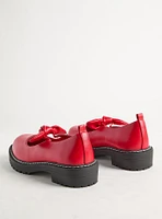 Mary Jane Bow Lug-Sole Flat (WW