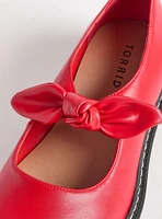Mary Jane Bow Lug-Sole Flat (WW