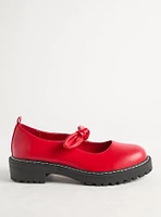 Mary Jane Bow Lug-Sole Flat (WW