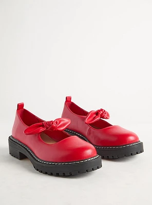 Mary Jane Bow Lug-Sole Flat (WW