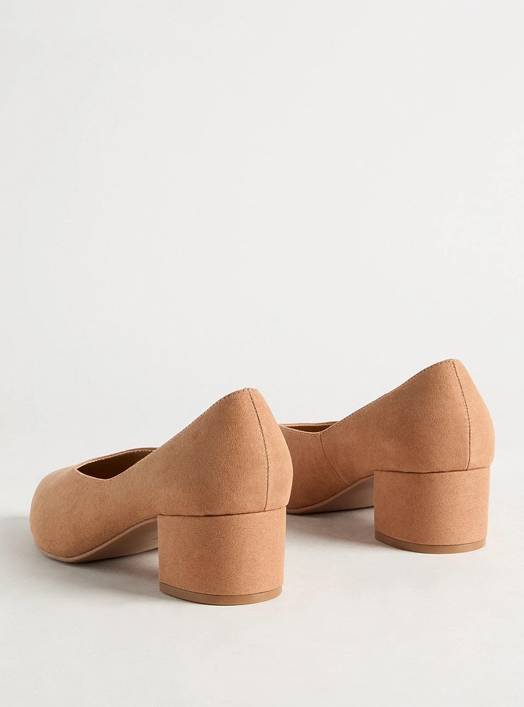 Pointed Toe Block Heel Pump (WW