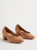 Pointed Toe Block Heel Pump (WW