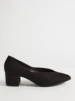 Pointed Toe Block Heel Pump (WW