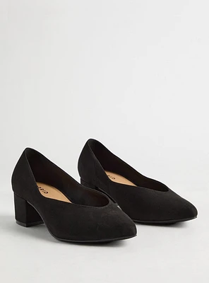 Pointed Toe Block Heel Pump (WW