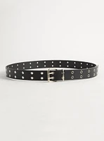 Faux Leather Grommet Belt