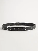 Faux Leather Grommet Belt