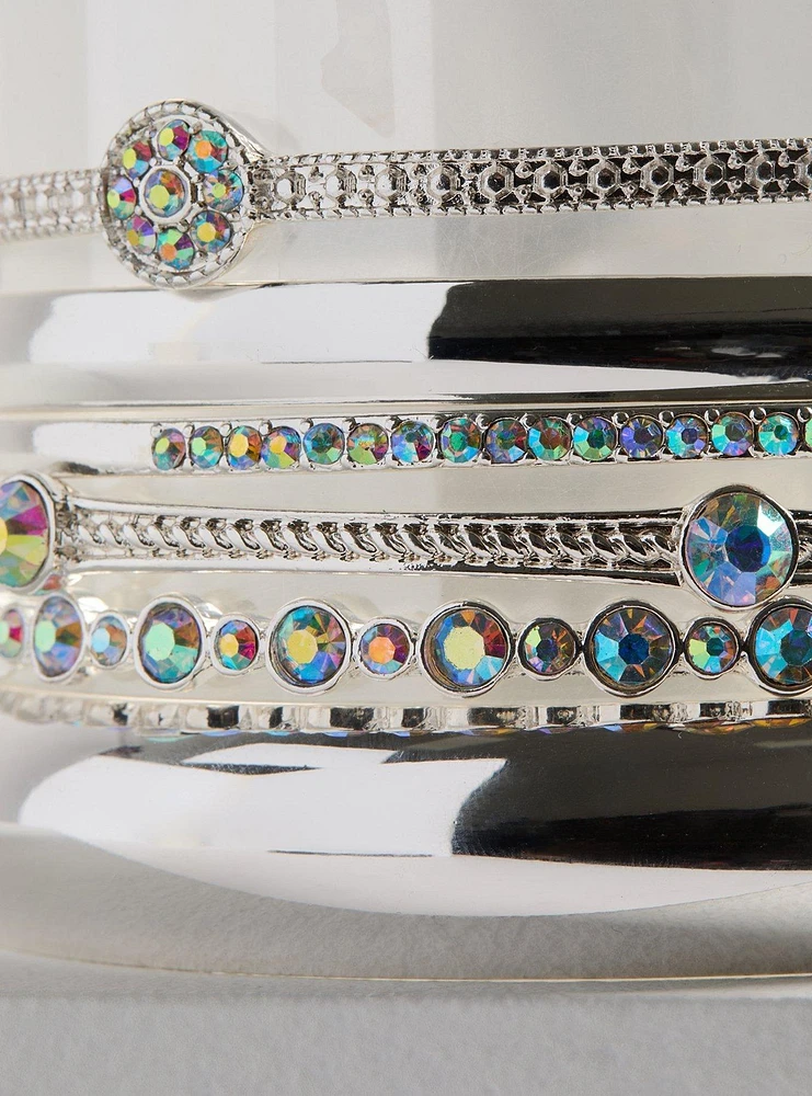 Rhinestone Bangle Bracelet Set