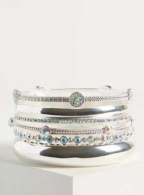 Rhinestone Bangle Bracelet Set