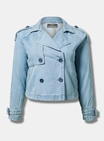 Lightweight Denim Crop Trench