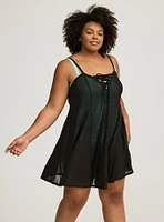 Mesh Mini Coverup Dress