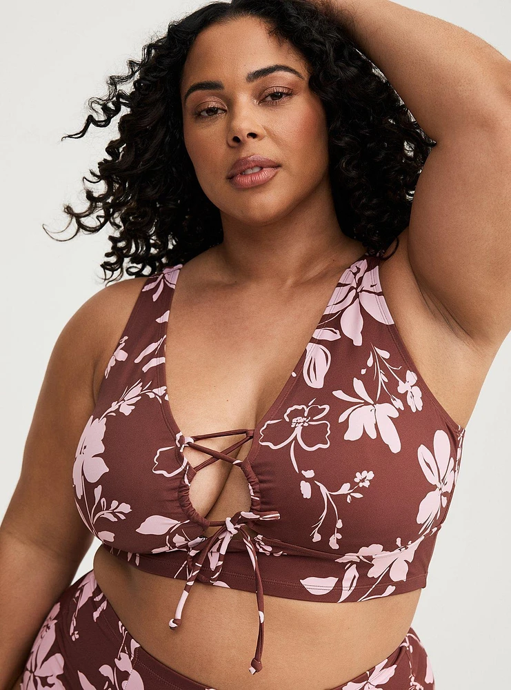 Wireless Tie-Front Back Smoothing Bikini Top