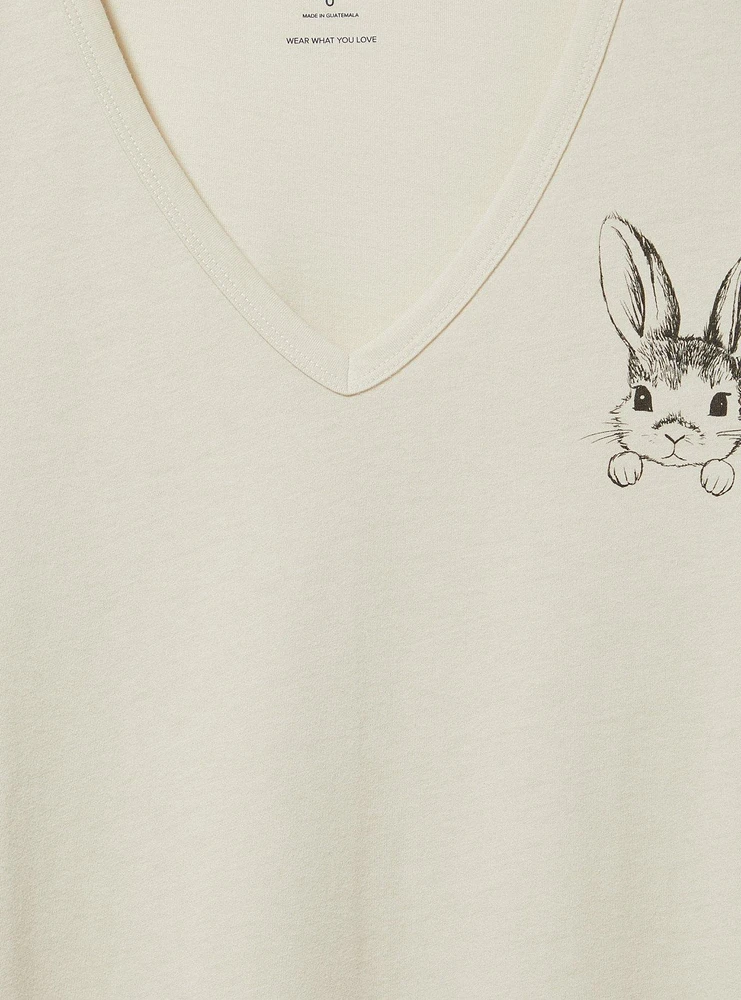 Bunny Girlfriend V-Neck Tee