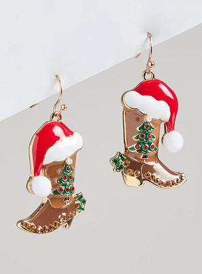 Holiday Boots Statement Earring