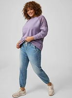Crochet Shoulder Crew Sweatshirt