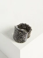 Rhinestone Hematite Statement Ring