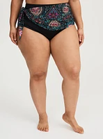 Asymmetrical Wrap Skirted Swim Brief