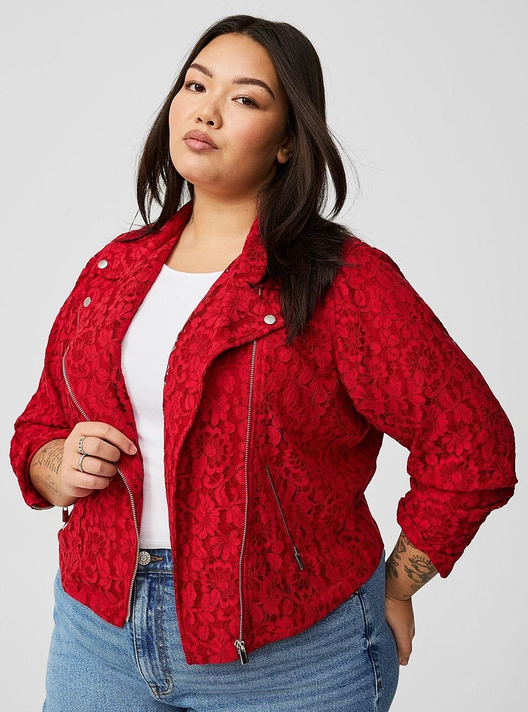 Crochet Lace Moto Jacket