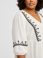 Long Sleeve Embroidered Blouse