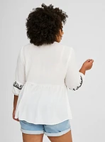 Long Sleeve Embroidered Blouse