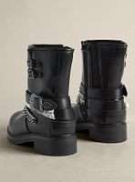 Buckle Chain Moto Bootie (WW