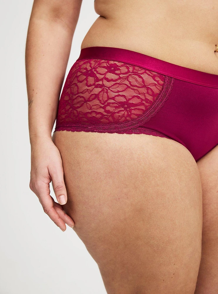 Cotton & Lace Mid-Rise Cheeky Panty