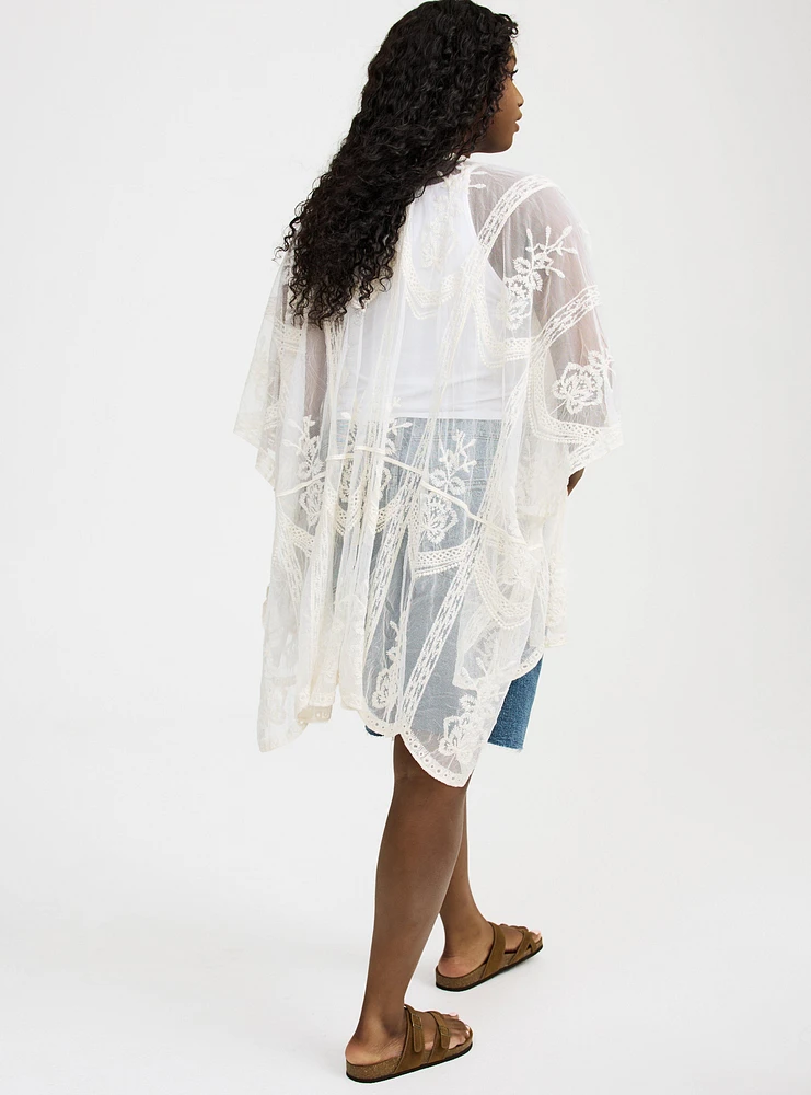 Mesh Embroidered Ruana