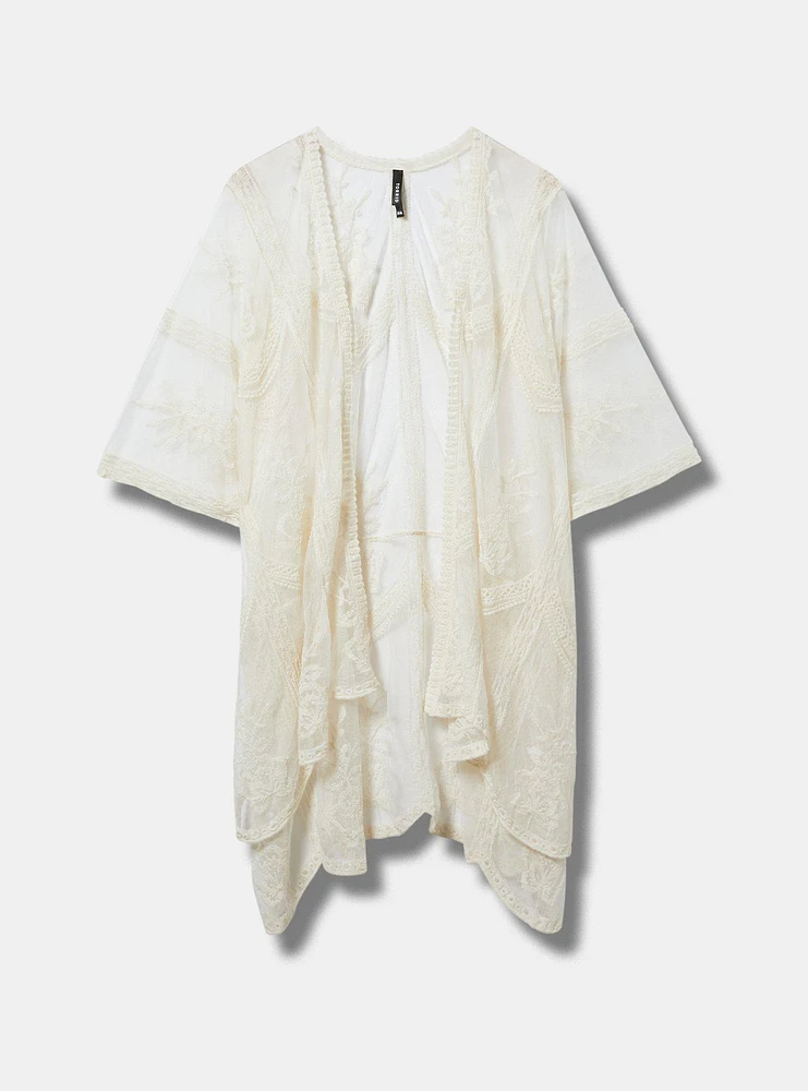 Mesh Embroidered Ruana