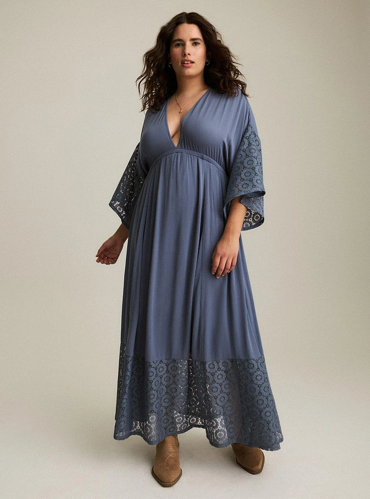 Festi Lace Trim Maxi Dress