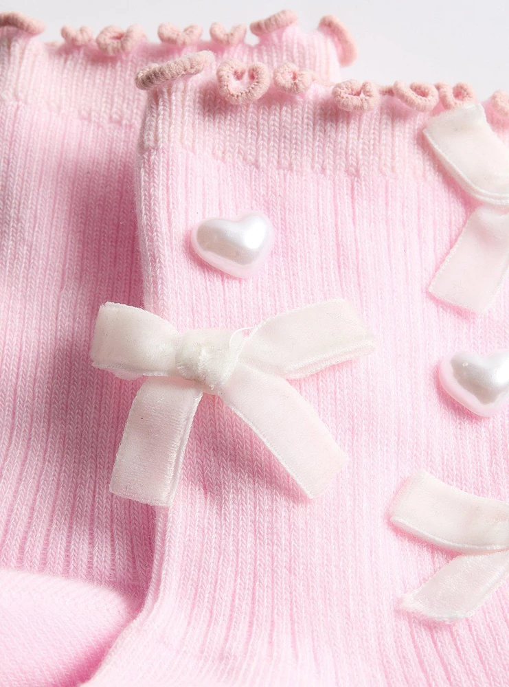 3-Pack Bow Crew Socks