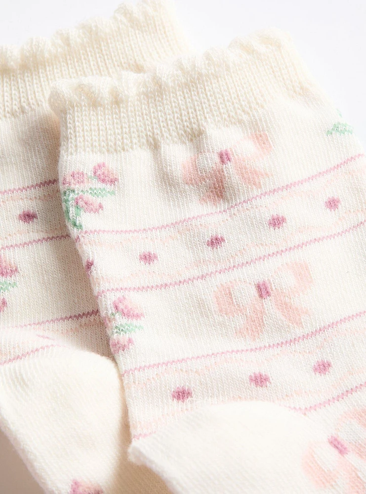 3-Pack Bow Crew Socks