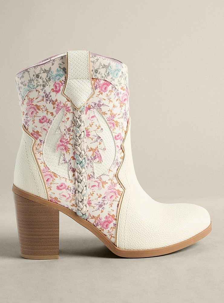 Floral Braided Western Bootie (WW