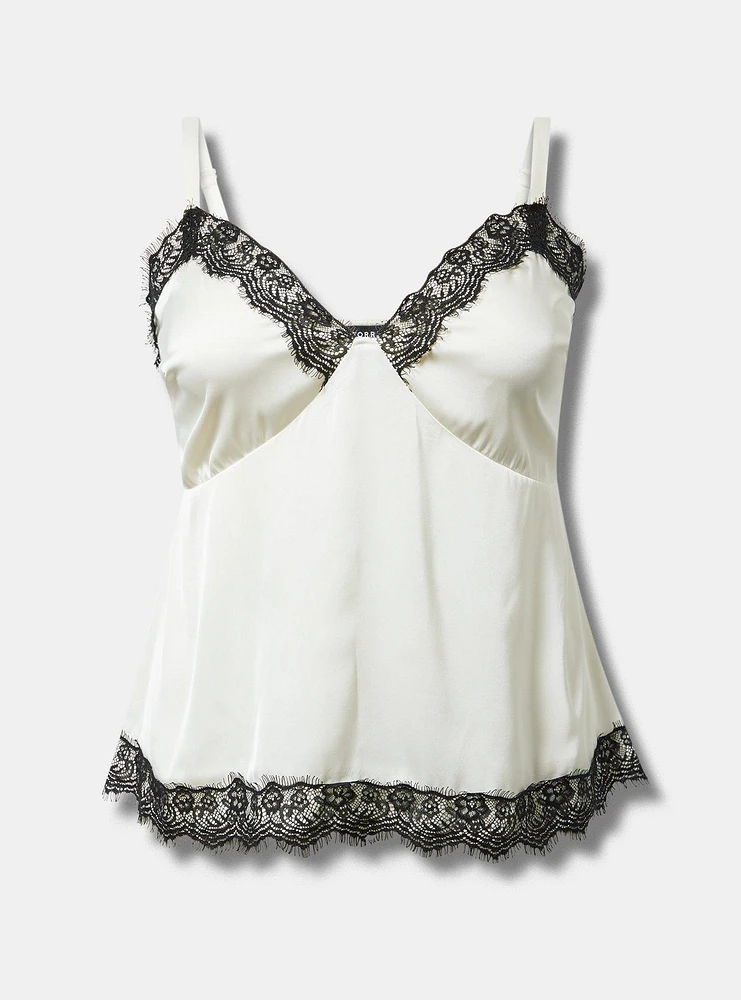 Satin Lace Trim Cami