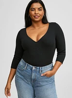 Ribbed V-Neck Top