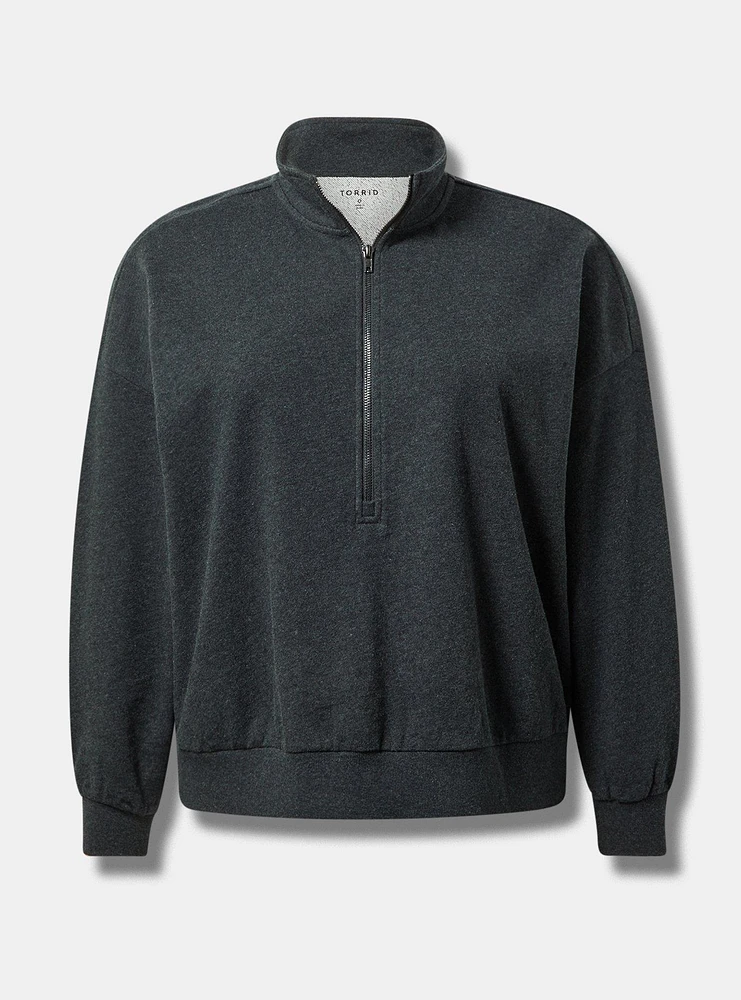 Drop Shoulder Half Zip Pullover