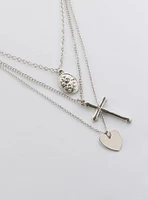 Cross Heart Layered Necklace