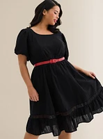 Retro Chic Seersucker Swing Dress