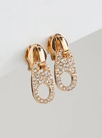 Pave Zipper Tab Earring