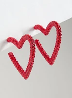 Pave Heart Hoop Earring